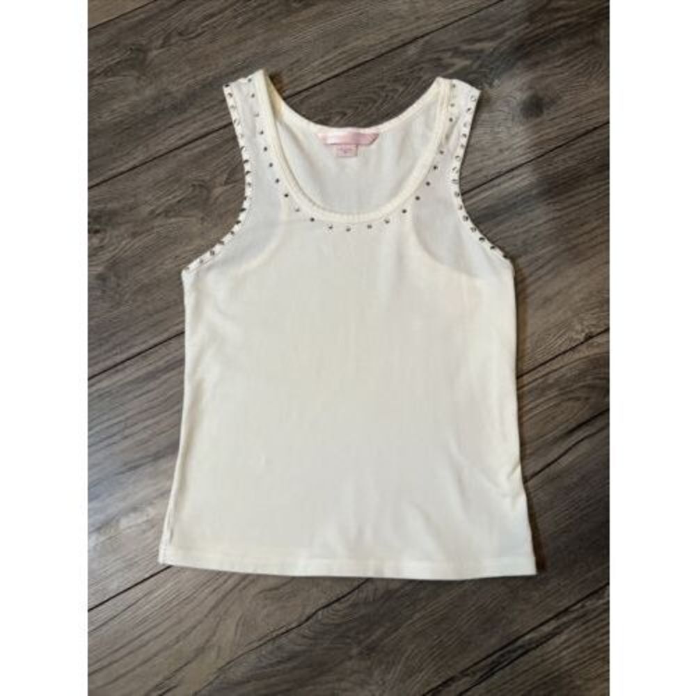 Victoria's Secret Pajama Tank Top Medium Vintage Y2K rhinestones Racerback